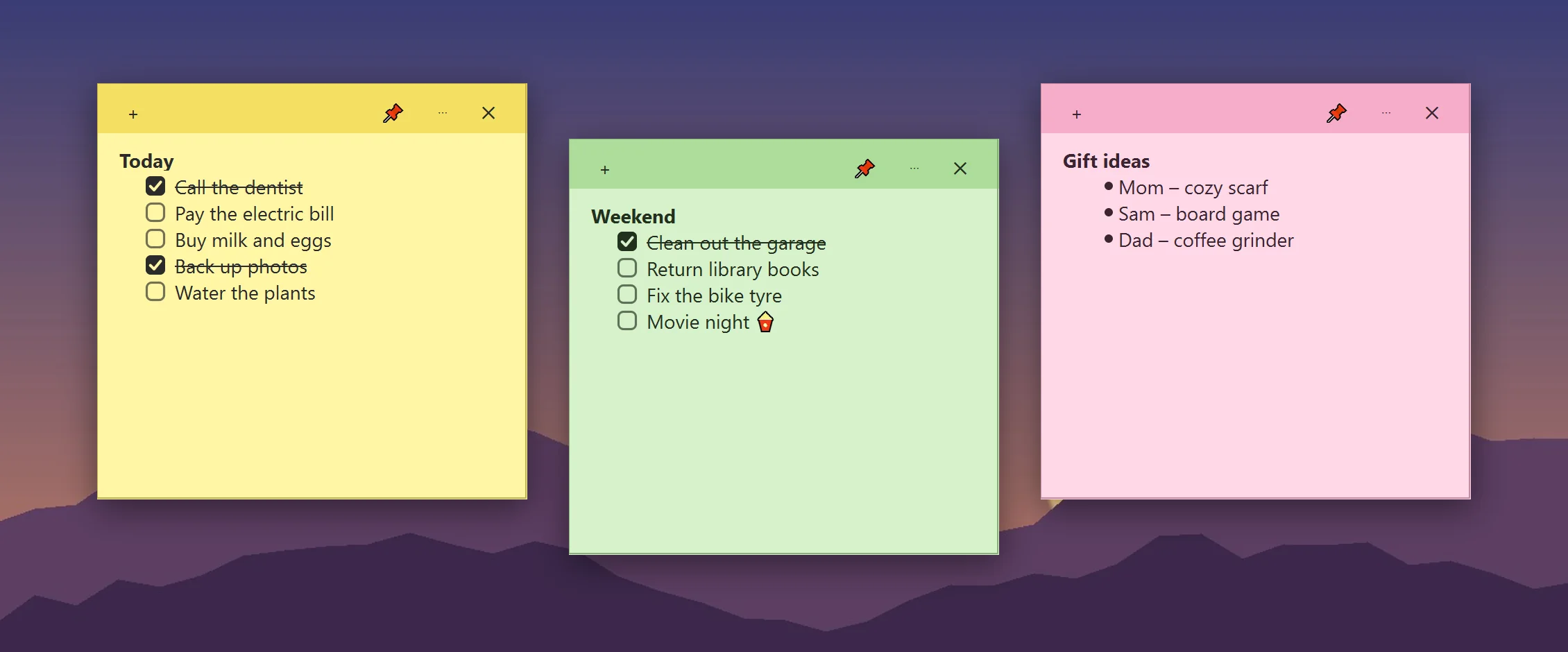 Ethical Sticky Notes on a desktop